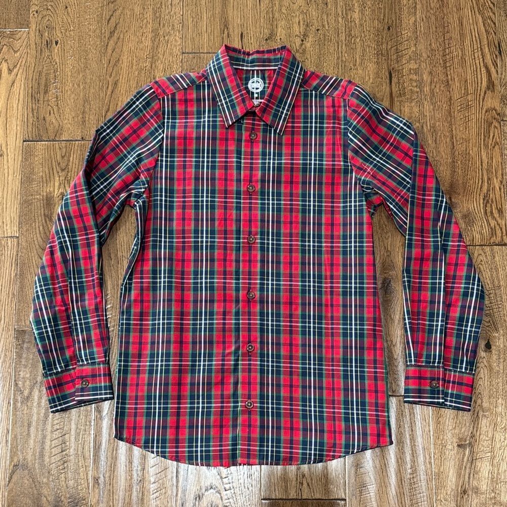 Boys Red and Black Plaid Shirt. Sz 12